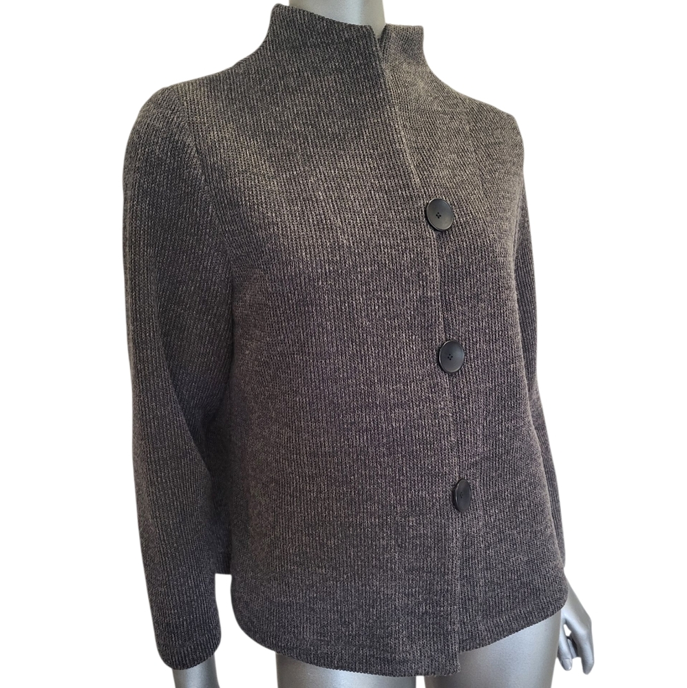 277. Christopher Calvin Chic Brown Button-Up Sweater/Blazer - Size Medium